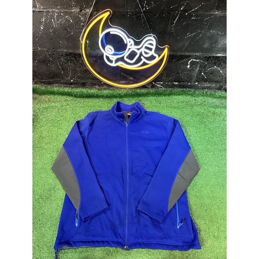 The North Face Blue Fleece Full Zip Jacket TKA100 Classic Outdoor Mens Size XL